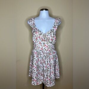 Forever 21 Floral Mini Dress - White and Pink